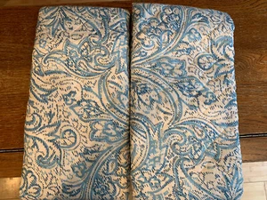Juego de 2 fundas de almohada acolchadas Ralph Lauren azules y blancas King - Imagen 1 de 6