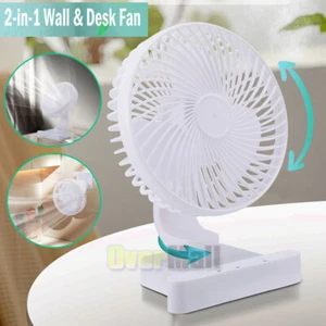 Desktop Wall Mounted Fan Portable USB Charging Fan 3 Speed adjustable Air Cooler - Picture 1 of 18
