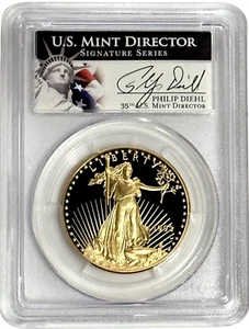 1993 P Diehl Signed $50 Proof Gold American Eagle 1 oz Coin PCGS PR 69 DCAM - Picture 1 of 2