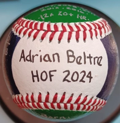 PINTADO A MANO ADRIAN BELTRE HOF 2024 ESTADÍSTICAS BÉISBOL SEATTLE MARINEROS Foto 1 de 4