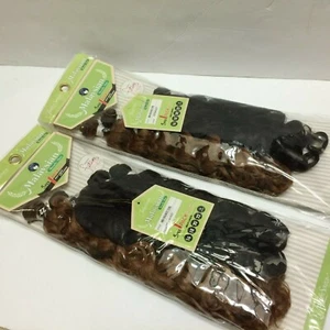 Lote/2 Paquetes de Extensión de Cabello Malasia Tejido Multi Longitud + Cierre Marrón Rizo - Imagen 1 de 10