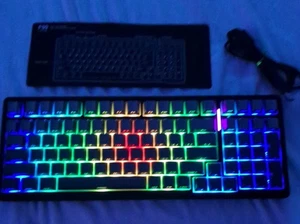 Aula F99Pro Schwarz-Grau Mechanische Tastatur Kabellos/Kabelgebunden RGB Seite Bedruckt, PTB - Bild 1 von 20