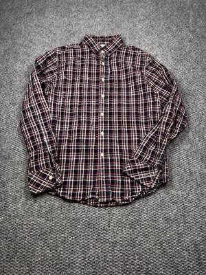 Camisa Billy Reid Para Hombre Mediana Roja Azul Blanca A Cuadros Abotonada Hecha en EE. UU. Informal Foto 1 de 4