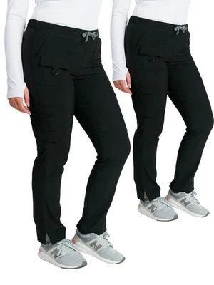 2-PACK Medgear Womens Stretch Scrubs Pants, Utility Style with 7 Pockets - Image 1 of 3
