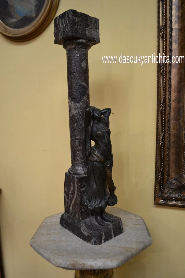 Statua in bronzo stile Liberty fanciulla XX secolo - Immagine 1 di 4