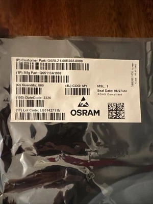 TEN (10) OSRAM LED EMITTER LZ1-00R302-0000 FAR RED - Image 1 of 3