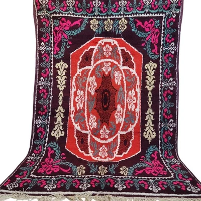 Vintage Moroccan Azilal Rug Handmade Area Geometric Tribal Carpet Berber Wool - Image 1 of 4