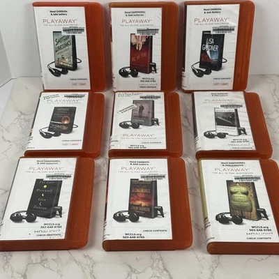 Lot of 9 Playaway All In One Audio Books Ex-Library Very Good Working Condition - Image 1 of 4
