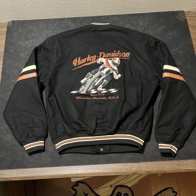 Vintage Harley Davidson Motorcycle Racing Jacket Wool Cafe Racer Varsity Bomber - Image 1 of 4