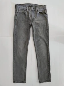 Levis 511 32x30.5* Mens Gray Distressed Whisker Faded Slim Skinny Jeans - Picture 1 of 12