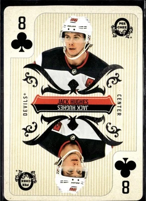 Jack Hughes 2024-25 OPC O-Pee-Chee Hockey Playing Cards #8-CLUBS - Image 1 of 2