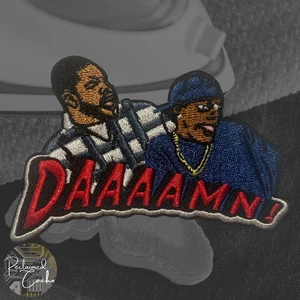 Daaaamn! Iron On Patch Two Men Embroidered Applique - Picture 1 of 3