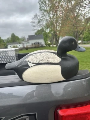 Isca de pato Wildfowler vintage ~ repintada por Bob Harris  - Imagem 1 de 4