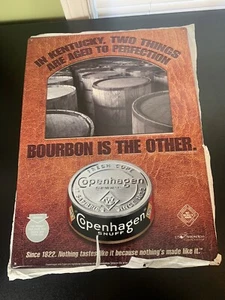 Vintage 2006 Copenhagen Tobacco Store Display Metal Sign Kentucky Bourbon Garage - Picture 1 of 11
