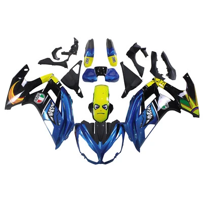 ABS Blue Black Fairings Kit for Kawasaki ER6F Ninja 650r 2012 - 2016 Body Kit Foto 1 de 4