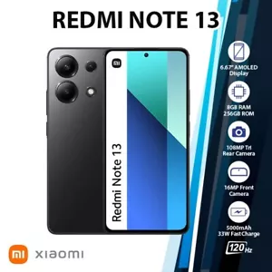 Xiaomi Redmi Note 13 4G Android Cell Phone (Black, 8GB+256GB, Dual SIM) - Afbeelding 1 van 5