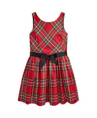 Polo Ralph Lauren Big Girls Plaid Twill Dress Red Multi Size 16 - Image 1 of 2