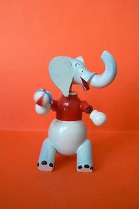 LE CIRQUE OU AUTRE TRES BELLE FIGURINE EN BOIS ARTICULEE AVEC RESSORTS - Imagen 1 de 6