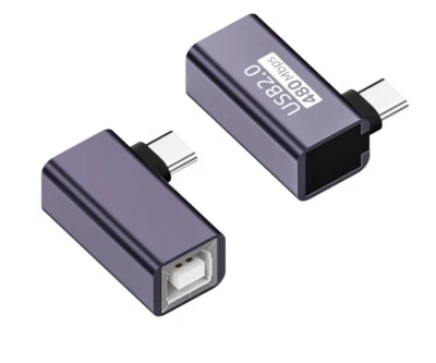 USB-C to USB-B OTG Angled Extension Adapter Male to Female for MIDI Keyboard - Image 1 of 4