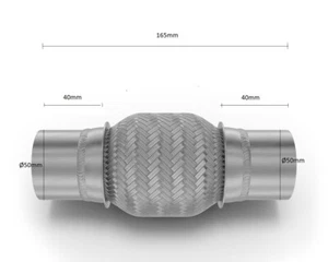 FLEXROHR INTERLOCK FLEXSÜCK FLEXTEIL AUSPUFF ROHR Ø50 x 100 mm UNIVERSAL - Bild 1 von 6