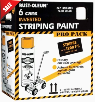 Spray Paint Car Parking Lot Striping Machine Line Road Marking Flat White 6 Pack