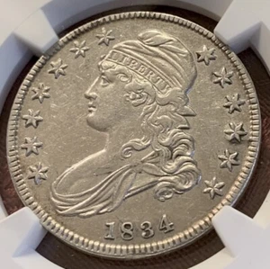 1834 CAPPED BUST HALF DOLLAR - NGC AU DETAILS - Picture 1 of 4