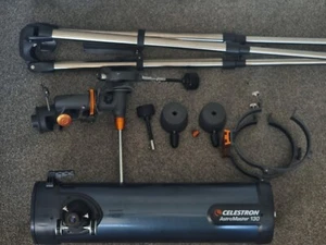 Celestron AstroMaster 114EQ Reflector Telescope (31042) +lens and filter kit. - Picture 1 of 8