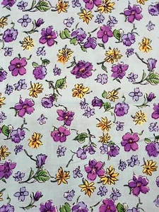 MMFAB Inc Vintage Stoff 44" Floral Blumen Veilchen Quilt Handarbeit - 1/2 Yard - Bild 1 von 3