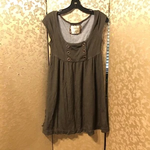 Free People Vintage Y2K Olive Brown Green Shift Dress Size Small S - Picture 1 of 6