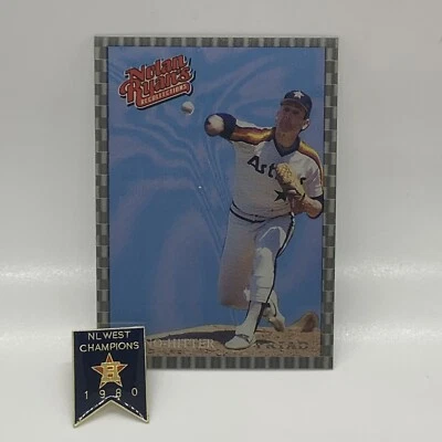 Houston Astros 1980 NL West Champion Hat Pin Vintage & Nolan Ryan Triad Card - Image 1 of 4
