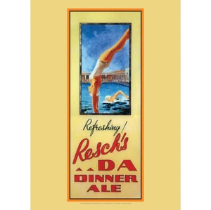 Resch's DA Dinner Ale Art Print – Refreshing Pub Art 1930s – 3 sizes Poster - Picture 1 of 5