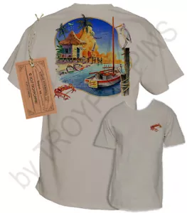 1-MENS WEAR-GONE WORKIN BOATING CRABBING BEACH CRAB FISHING GEAR GRAPHIC T-SHIRT - Picture 1 of 5