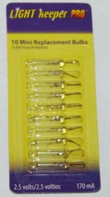 Light Keeper Pro 2.5V 10 Mini Replacement Bulbs Clear/White NEW - Image 1 of 2