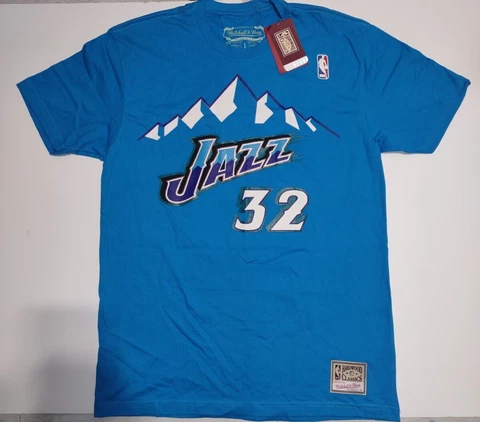 Mitchell & Ness NBA Utah Jazz Karl Malone Hardwood Classic T-Shirt Men's Large Cover