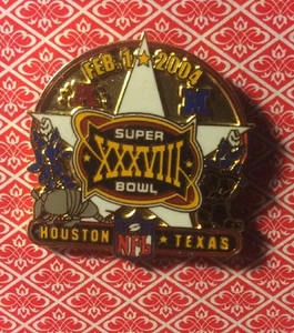 Prendedor estatal Super Bowl XXXVIII Houston Texas Lone Star 2004 - Patriots vs Panthers - Imagen 1 de 3