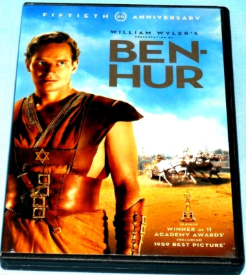 BEN HUR 15TH ANNIVERSARY DVD 1  IN 2 CHARLTON HESTON EPIC MOVIE IN ORIGINAL CASE - Image 1 of 4