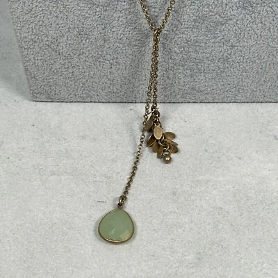 J. Collar Crew Dije Flecos Borla Cristal Verde Tono Dorado 40" Joyería Foto 1 de 4