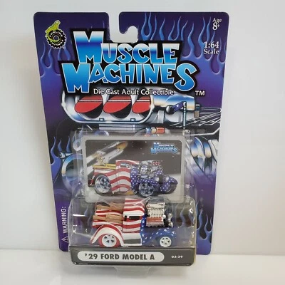 Rare Muscle Machines Stars & Stripes 29 Ford Model A Truck Chase Red White Blue - Image 1 of 3