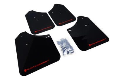 Rally Armor Urethane Mud flaps Black Flap Red Logo For Subaru Impr WRX/STI 02-07 - Image 1 of 3
