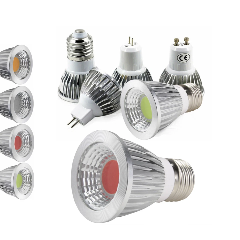 LED Spotlight Dimmable COB Bulbs MR16 6W 9W 12W 12V Red Green Blue Lamps RH778 - Image 1 of 4