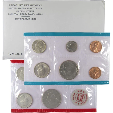 1971 U.S. Mint Set Uncirculated Original Government Packaging OGP Collectible Cover