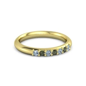 Birthday Gift For Her Natural Blue Topaz Eternity Ring Size 7 925 Silver - Picture 1 of 12