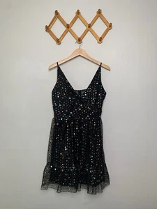 Neu mit Etikett Kleid The Population Solange Pailletten schwarz Minikleid Größe Large - Bild 1 von 10