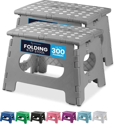 Folding Step Stool - Sturdy Enough Collapsible Stool to Support Adults and Safe  - Image 1 of 4