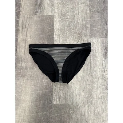 Traje de baño Athleta Vera Cruz parte inferior de bikini a rayas grande negro Foto 1 de 3