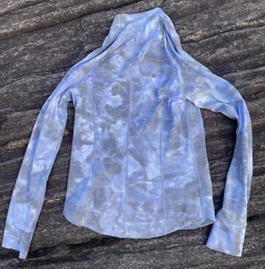 Athleta Hoodie Damen klein grau durchgehender Reißverschluss sportlich Laufen Training Daumenloch - Bild 1 von 10