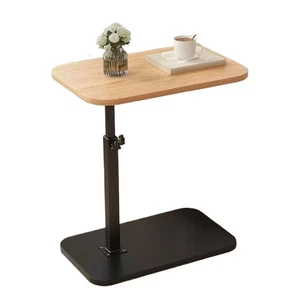 C-Shaped End Table 360°Rotating Small Side Table for Couch Sofa with Metal Frame - Picture 1 of 9