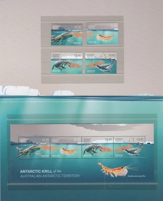 Australian ANTARCTIC 2025 Antarctic KRILL Set y Minishoja ambos MNH en PACK DE SELLOS Foto 1 de 3