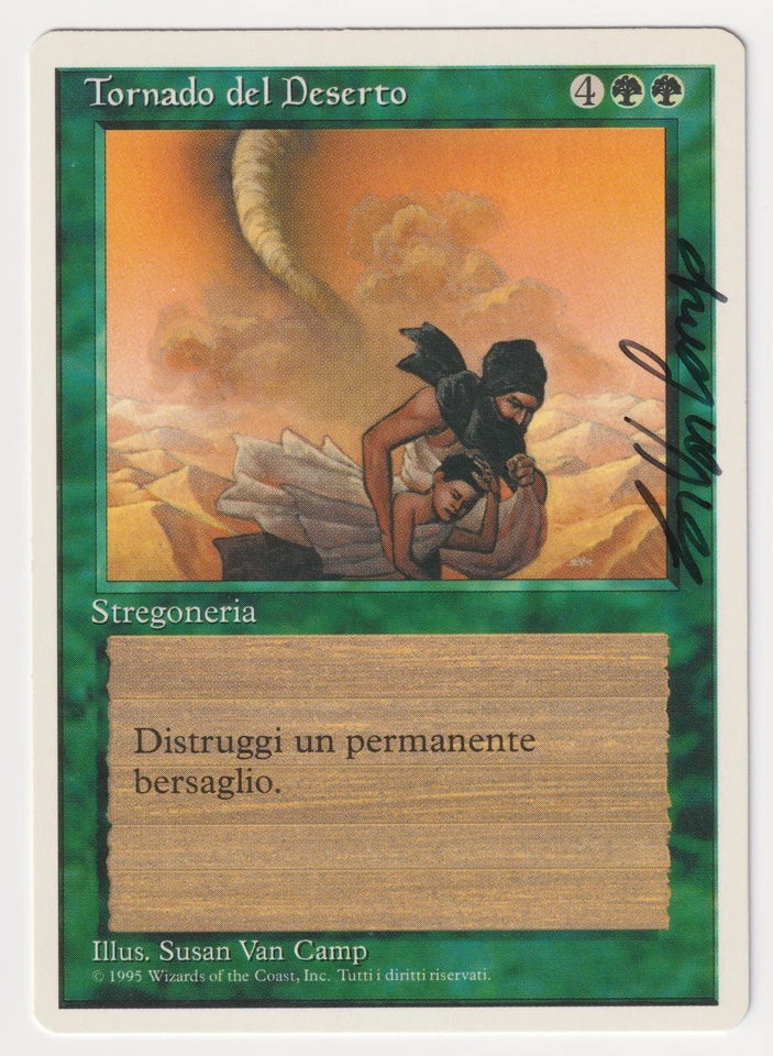 Signed Italian Desert Twister Proof MP 4th Ed Artist Susan Van Camp MTG Magic AP - Image 1 of 2