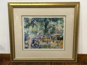 Litografía LeRoy Neiman "TAVERN ON THE GREEN" PERSONALIZADA ENMARCADA FIRMADA A MANO - Imagen 1 de 6